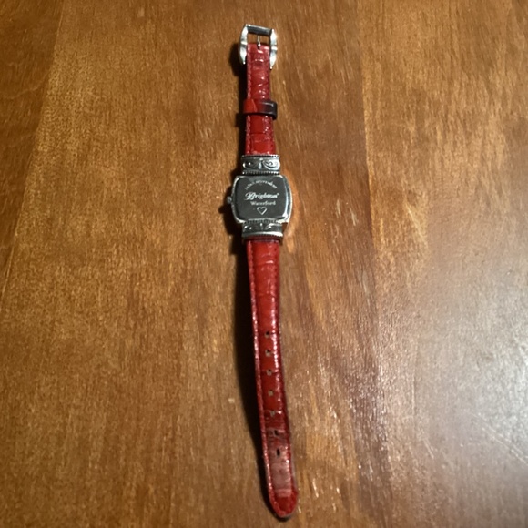 Brighton Waterford Silver-tone Black/Red Rotating Leather Band Watch main image 7
